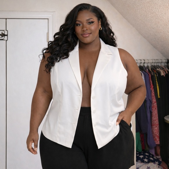 Torrid White Vest for Women - Picture 2 of 8